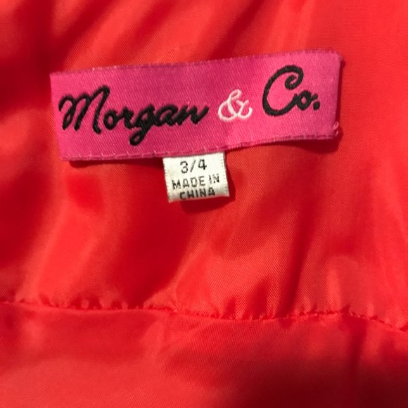 Dazzling Designer Red/Coral Formal Gown Size 3/4 - Picture 8 of 8